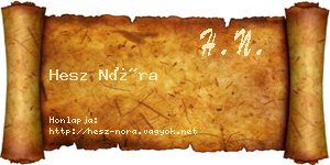 Hesz Nóra névjegykártya